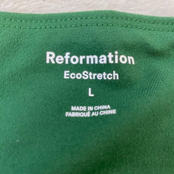 Reformation Ecostretch High Waist Bike Shorts Women Size L Green Colorblock Yoga - Picture 3 of 8